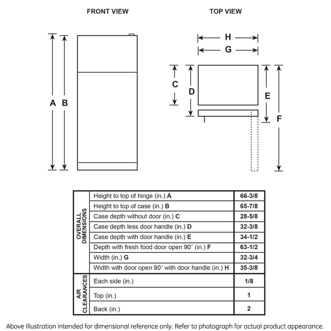 GE GTS22KYNRFS 21.9 Cu. Ft. Garage Ready Top-Freezer Refrigerator