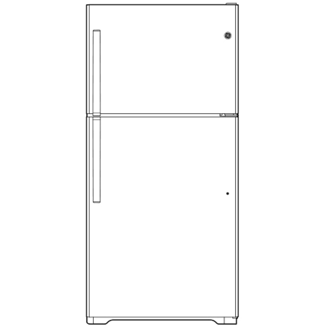GE GTS22KYNRFS 21.9 Cu. Ft. Garage Ready Top-Freezer Refrigerator
