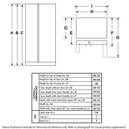 GE GSS23GYPFS 23.0 Cu. Ft. Side-By-Side Refrigerator