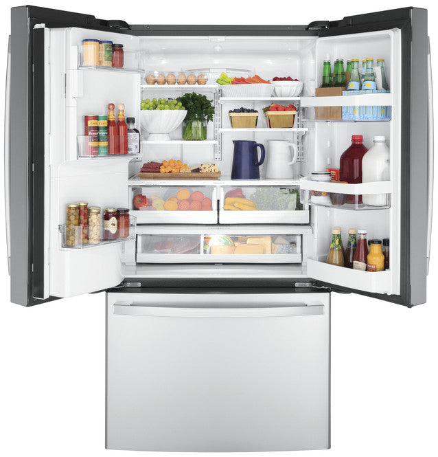 GE GYE22GYNFS ENERGY STAR 22.1 Cu. Ft. Counter-Depth Fingerprint Resistant French-Door Refrigerator