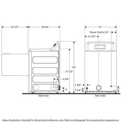 GE GTX33GASKWW 6.2 cu. ft. Capacity Gas Dryer with Up To 120 ft. Venting and Shallow Depth