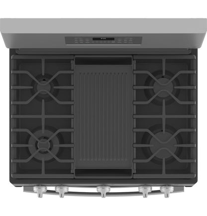 GE Profile PGB965YPFS  30" Free-Standing Gas Double Oven Convection Fingerprint Resistant Range with No Preheat Air Fry