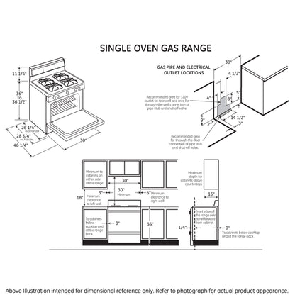 GE JGBS66DEKWW 30" Free-Standing Gas Range