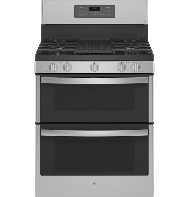 GE Profile PGB965YPFS  30" Free-Standing Gas Double Oven Convection Fingerprint Resistant Range with No Preheat Air Fry