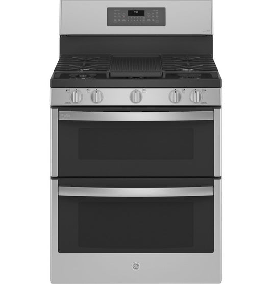 GE Profile PGB965YPFS  30" Free-Standing Gas Double Oven Convection Fingerprint Resistant Range with No Preheat Air Fry