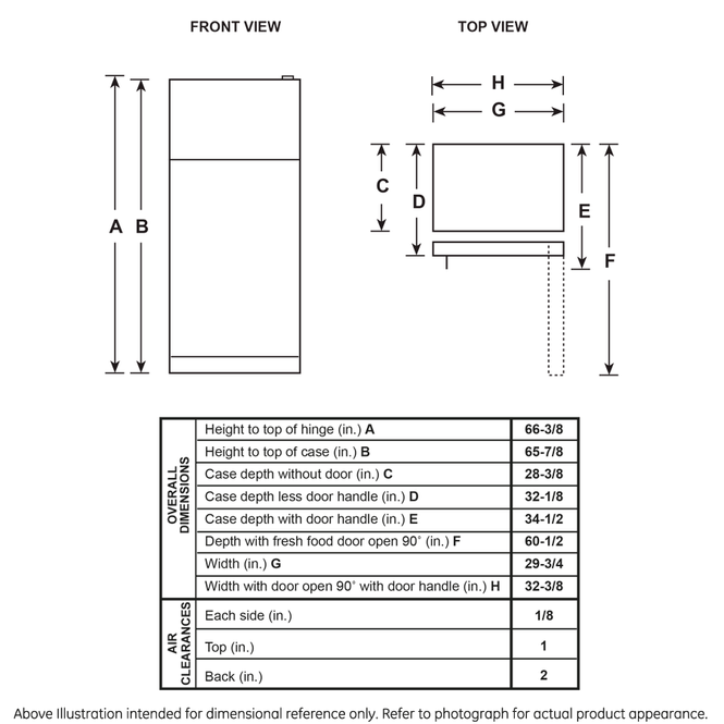 GE GTS22KGNRWW 21.9 Cu. Ft. Garage Ready Top-Freezer Refrigerator