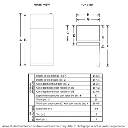 GE GTS17DTNRWW 16.6 Cu. Ft. Top-Freezer Refrigerator