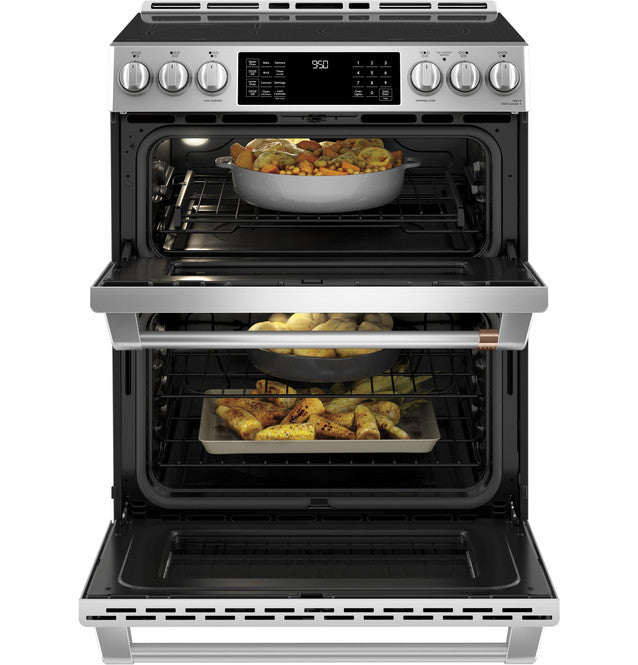 Cafe CHS950P2MS1 30" Smart Slide-In, Front-Control, Induction and Convection Double-Oven Range