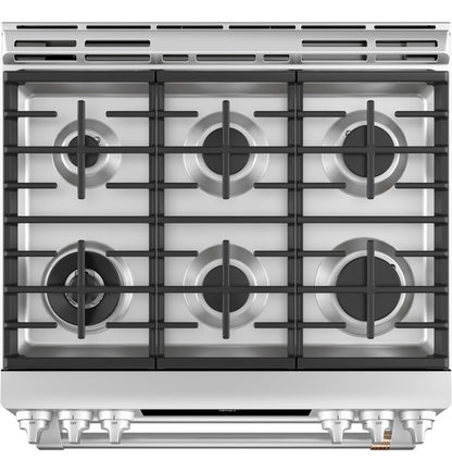 Cafe C2S950P2MS1 30" Smart Slide-In, Front-Control, Dual-Fuel, Double-Oven Range with Convection