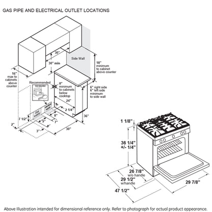 GE Profile P2S930YPFS  30" Smart Dual Fuel Slide-In Front-Control Fingerprint Resistant Range