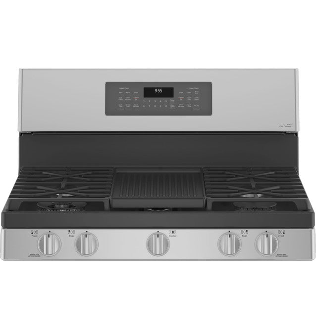 GE Profile PGB965YPFS  30" Free-Standing Gas Double Oven Convection Fingerprint Resistant Range with No Preheat Air Fry