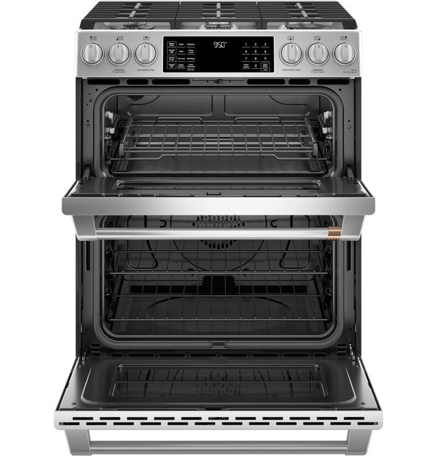 Cafe C2S950P2MS1 30" Smart Slide-In, Front-Control, Dual-Fuel, Double-Oven Range with Convection