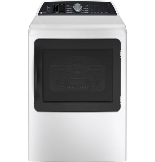 GE Profile PTD70EBSTWS  ENERGY STAR 7.4 cu. ft. Capacity Smart aluminized alloy drum Electric Dryer with Sanitize Cycle and Sensor Dry