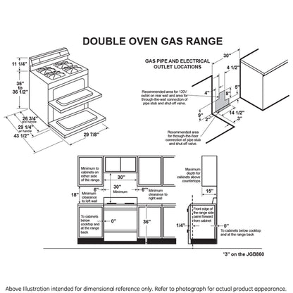 GE Profile PGB965YPFS  30" Free-Standing Gas Double Oven Convection Fingerprint Resistant Range with No Preheat Air Fry