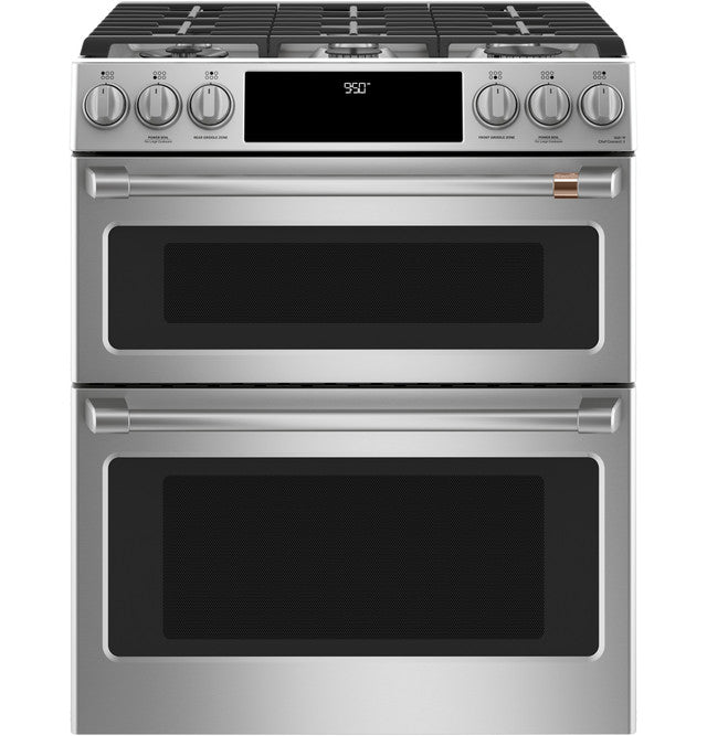 Cafe C2S950P2MS1 30" Smart Slide-In, Front-Control, Dual-Fuel, Double-Oven Range with Convection