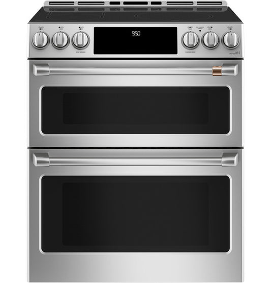 Cafe CHS950P2MS1 30" Smart Slide-In, Front-Control, Induction and Convection Double-Oven Range