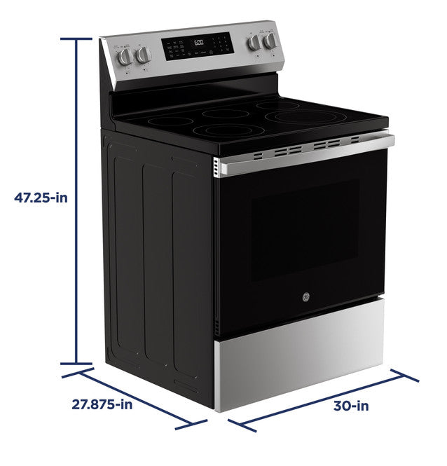 GE GRF600AVSS 30" Free-Standing Electric Convection Range with No Preheat Air Fry and EasyWash™ Oven Tray