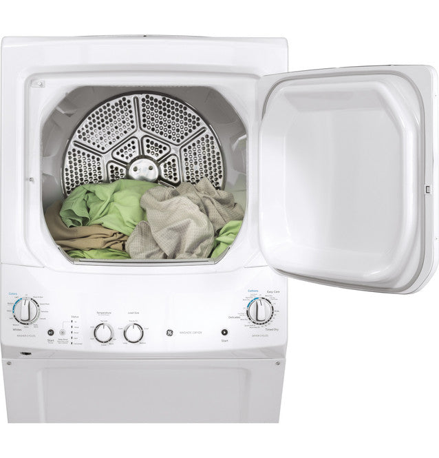 GE GUD27ESSMWW Unitized Spacemaker 3.8 cu. ft. Capacity Washer with Stainless Steel Basket and 5.9 cu. ft. Capacity Electric Dryer