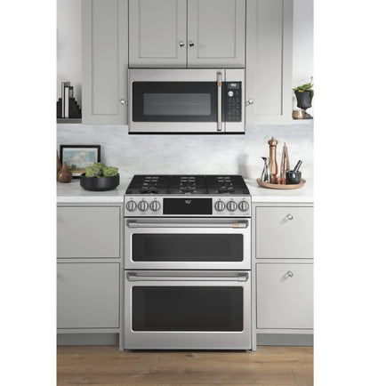 Cafe C2S950P2MS1 30" Smart Slide-In, Front-Control, Dual-Fuel, Double-Oven Range with Convection