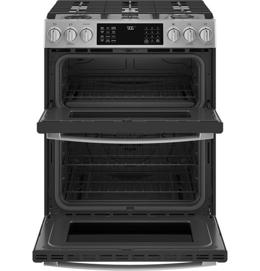 GE Profile PGS960YPFS  30" Smart Slide-In Front-Control Gas Double Oven Convection Fingerprint Resistant Range