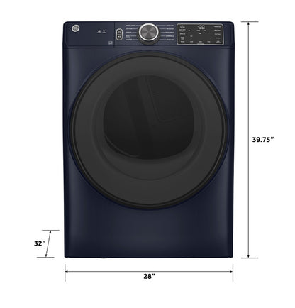 GE GFD55ESPRRS ENERGY STAR 7.8 cu. ft. Capacity Smart Front Load Electric Dryer with Sanitize Cycle