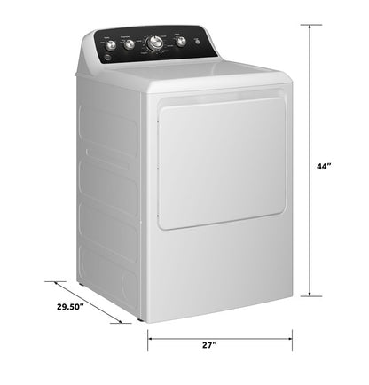 GE GTD48EASWWB 7.2 cu. ft. Capacity Electric Dryer with Up To 120 ft. Venting and Extended Tumble